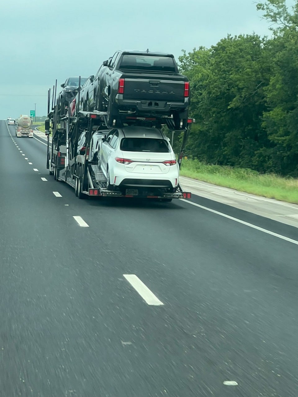 Cars on truck