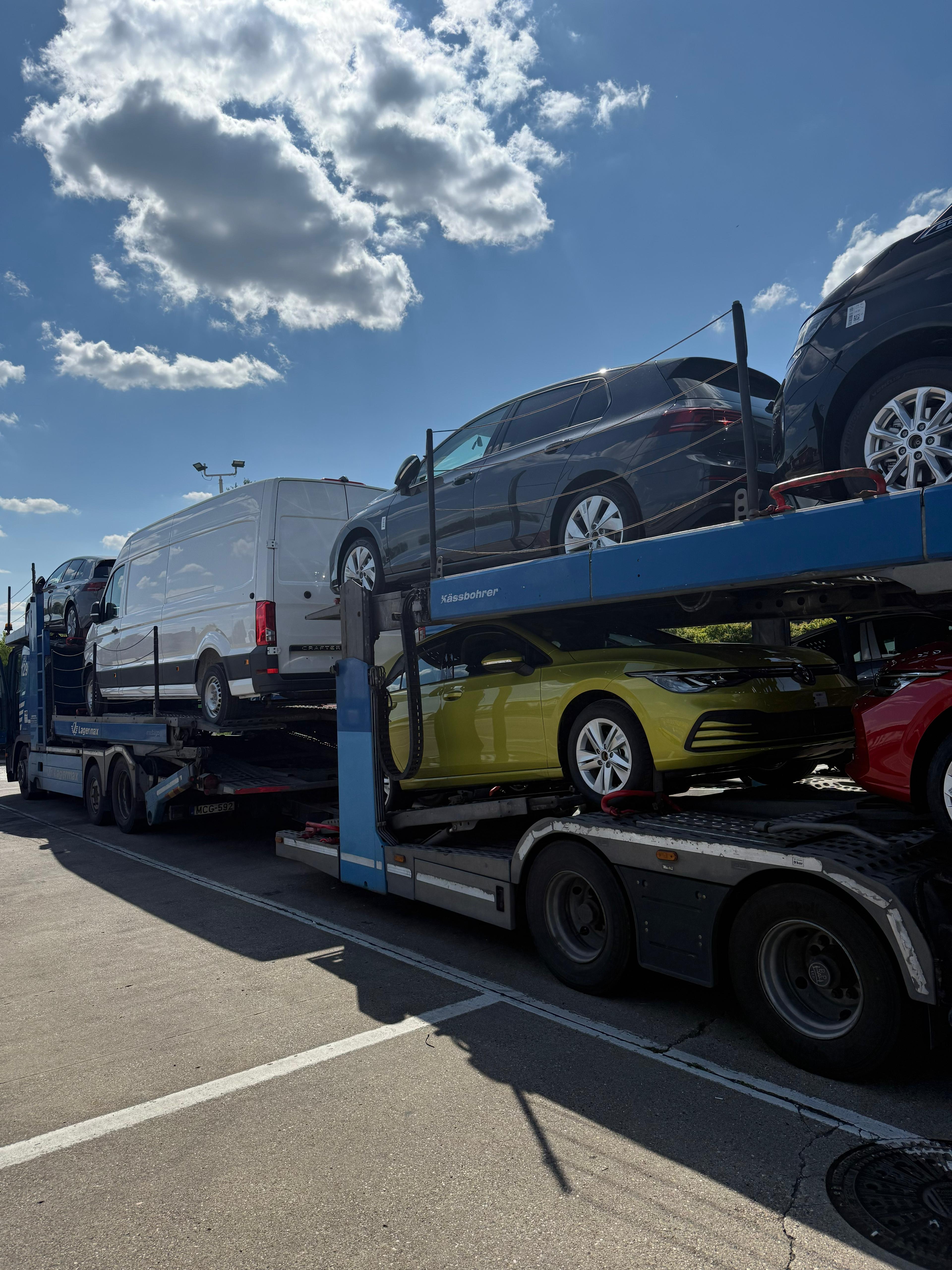 multiple cars in truck